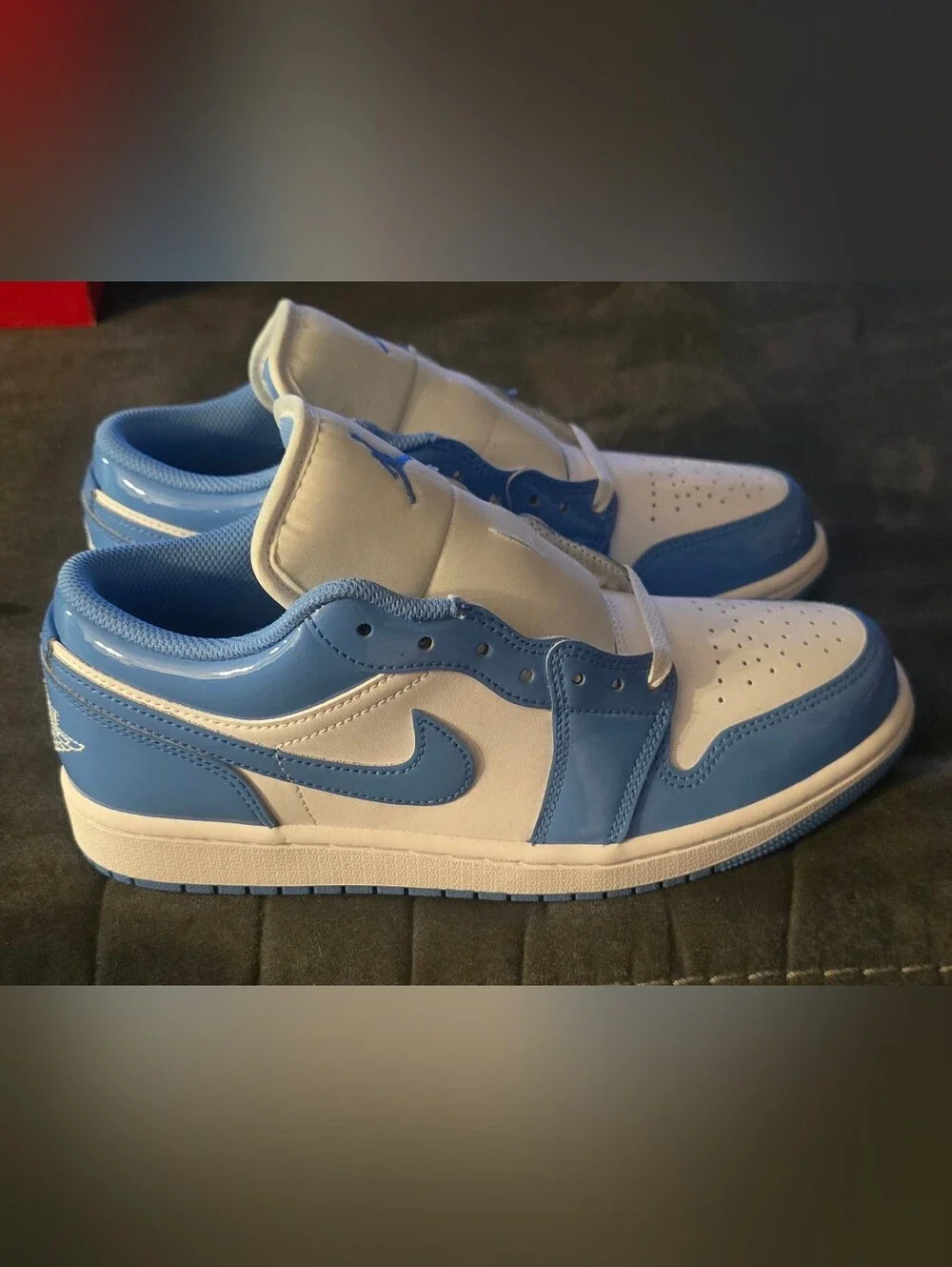 Jordan Low Blue & White University Blue Mens Size 8 New With No Box .